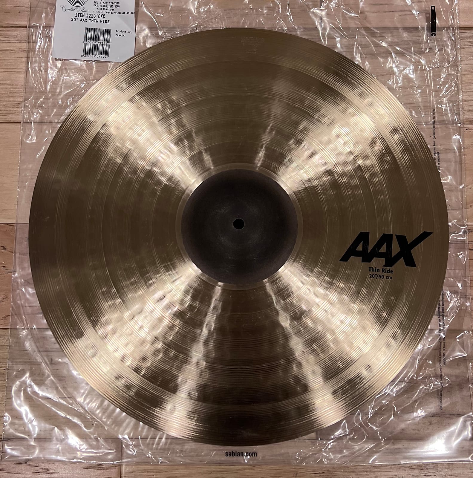 Sabian 22010XC AAX 20" Thin Ride Cymbal